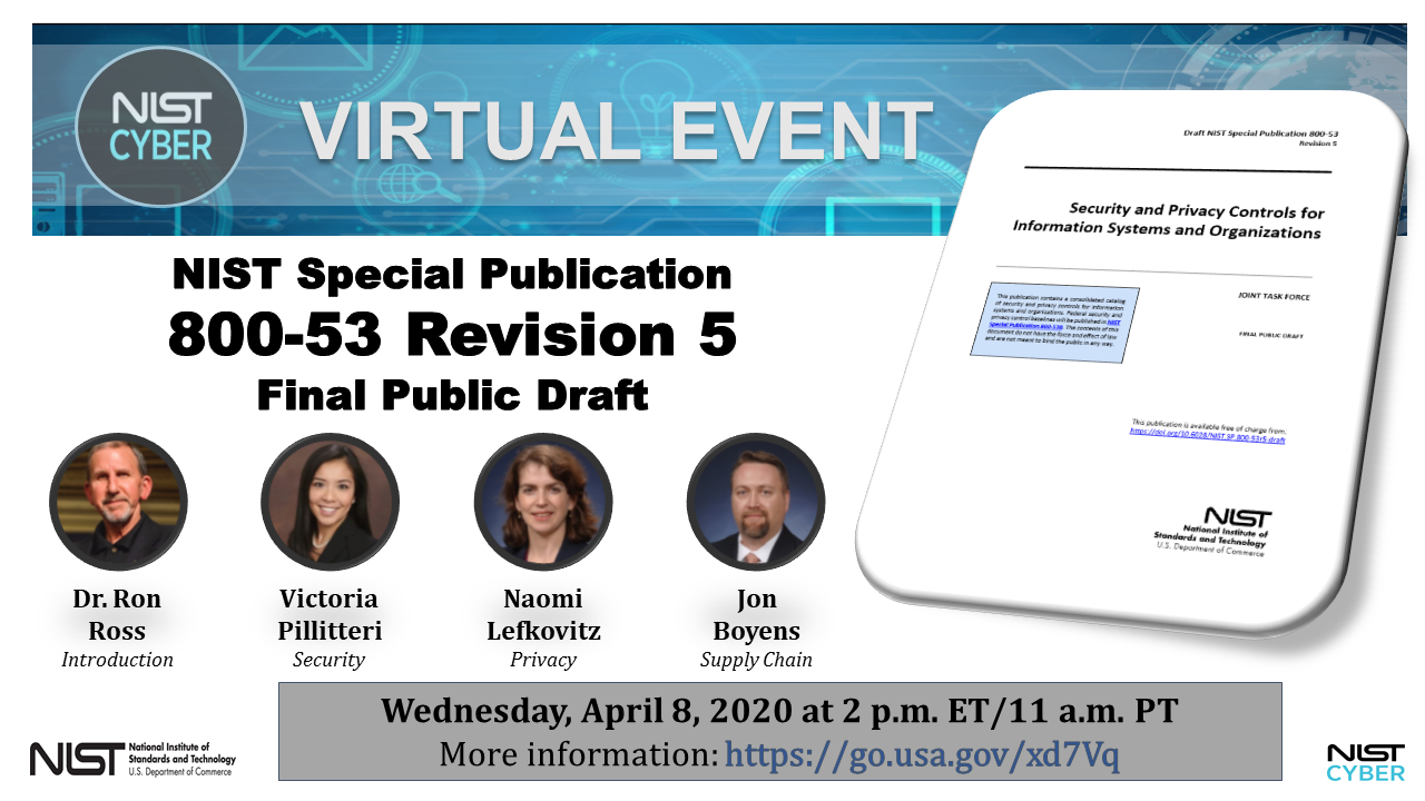 VIRTUAL EVENT: What’s New In Draft NIST Special Publication 800-53 ...